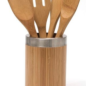 Brand new. Nice Bamboo kitchen tool holder